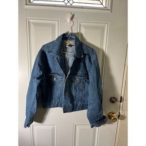 Tickets Clothing button front blue jean denim jacket size Small.